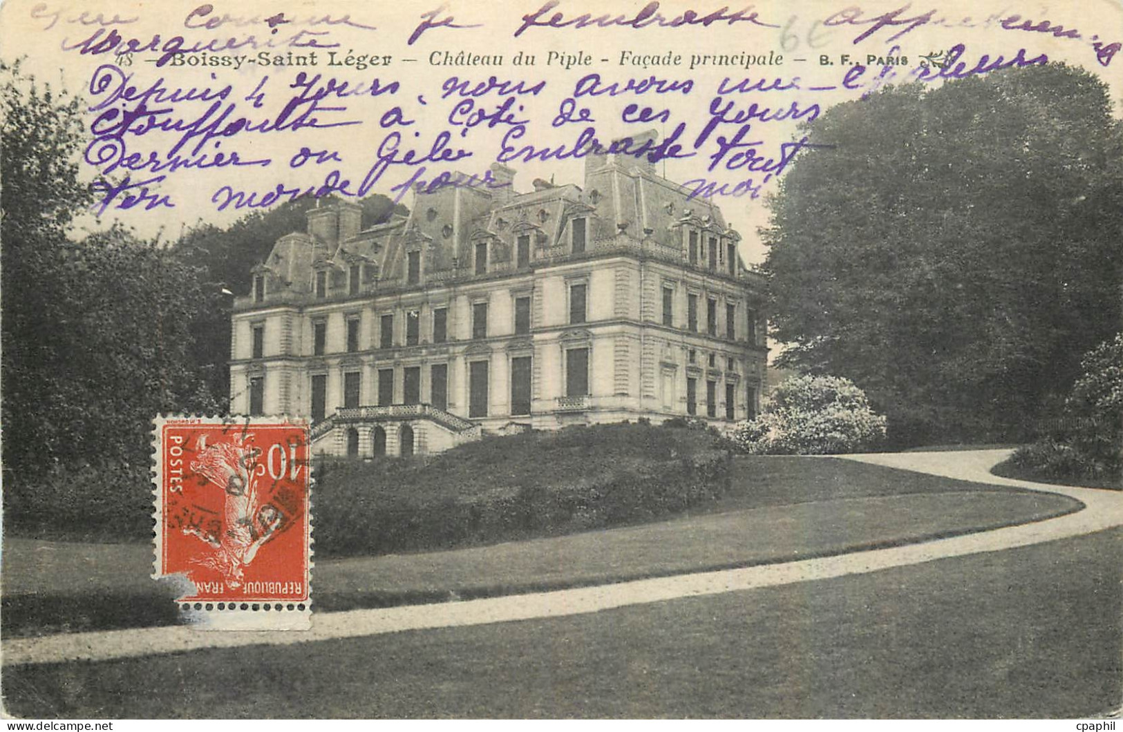 CPA Boissy Saint Leger Chateau du Piple Facade principale
