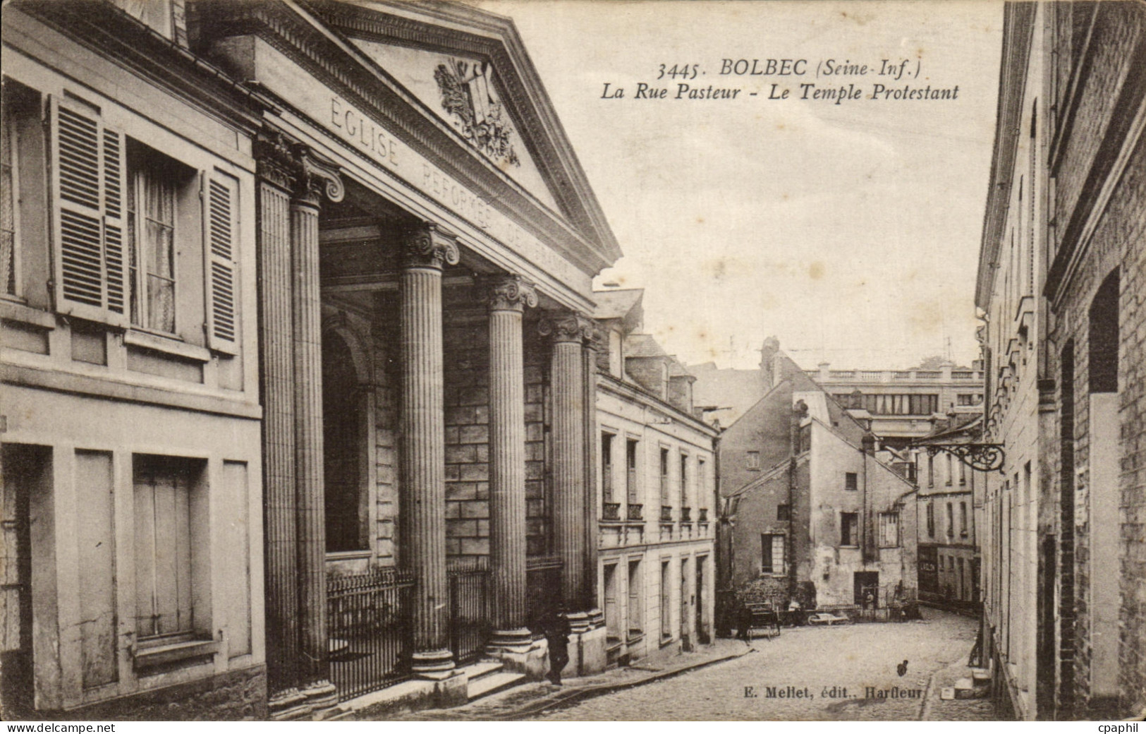 CPA Bolbec La Rue Pasteur Le Temple Protestant