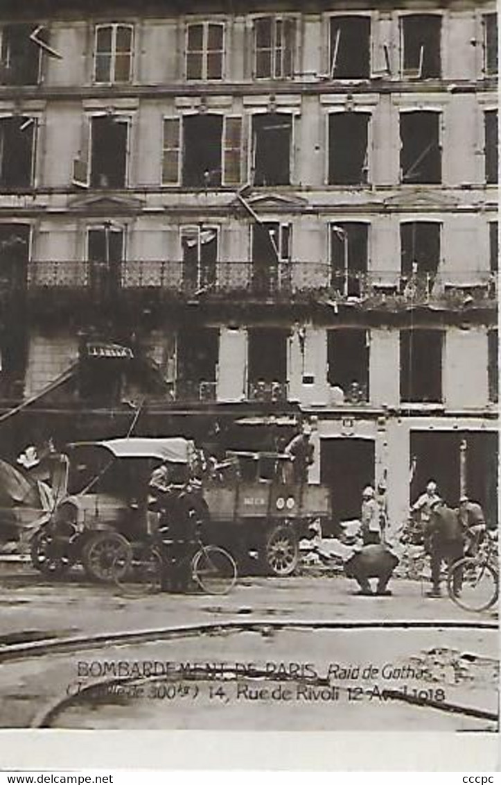 CPA Bombardement de Paris Raid de Gothas 14 rue de Rivoli 12 Avril 1918