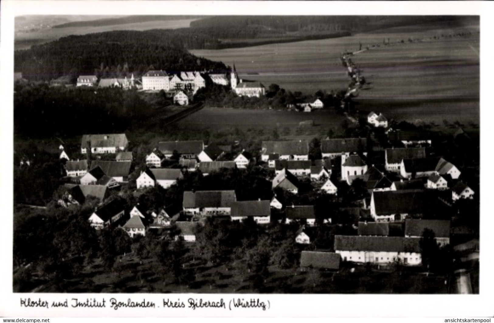 CPA Bonlanden Filderstadt in Württemberg, Fliegeraufnahme, Kloster, Institut