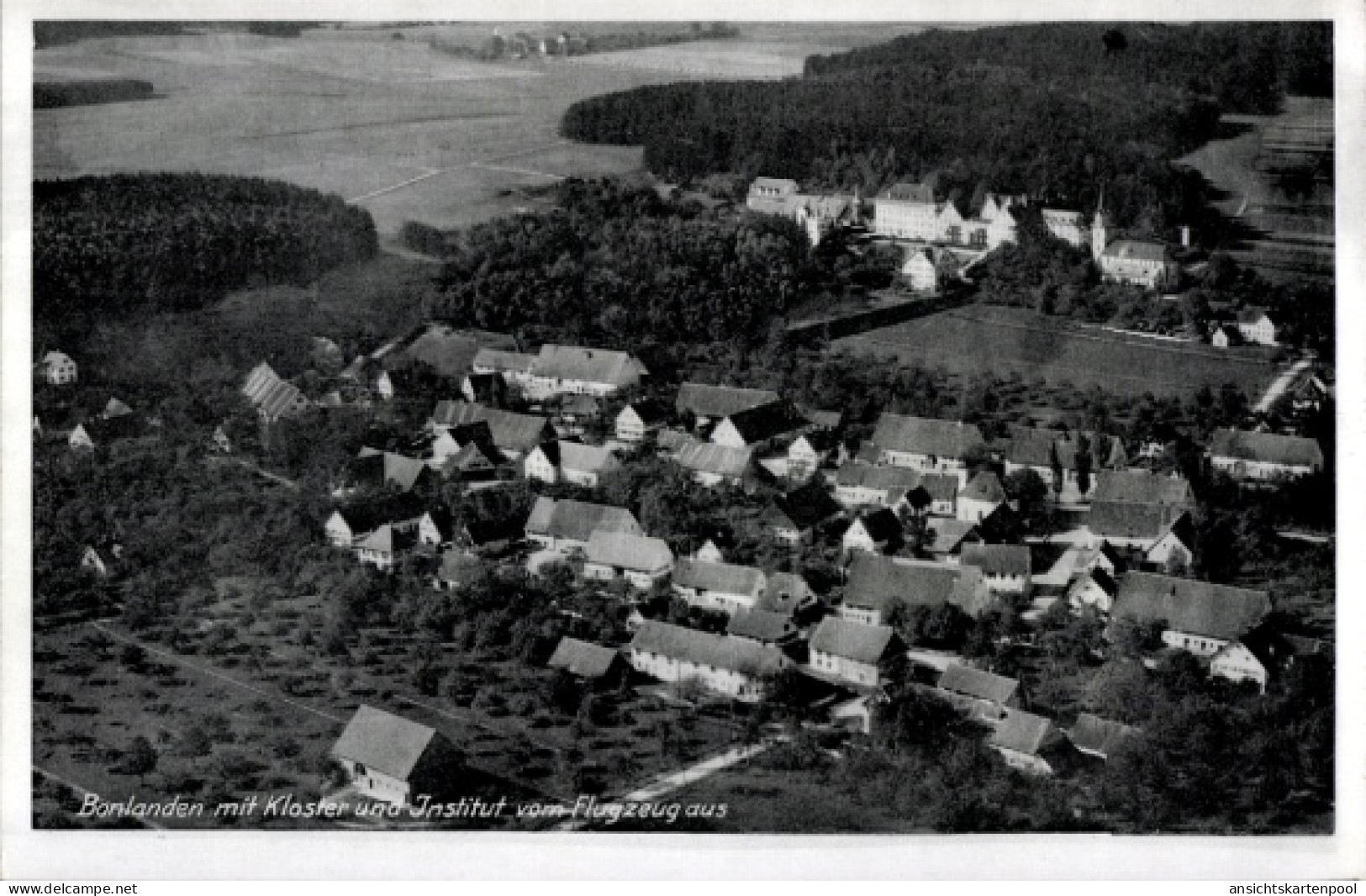 CPA Bonlanden Filderstadt in Württemberg, Fliegeraufnahme, Kloster, Institut