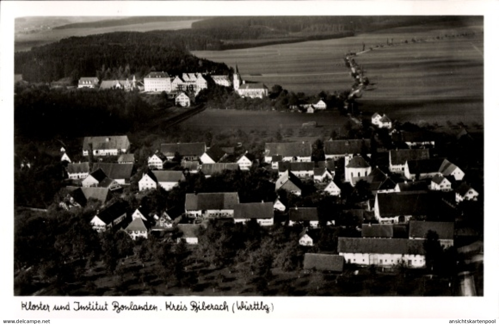 CPA Bonlanden Filderstadt in Württemberg, Fliegeraufnahme, Kloster, Institut