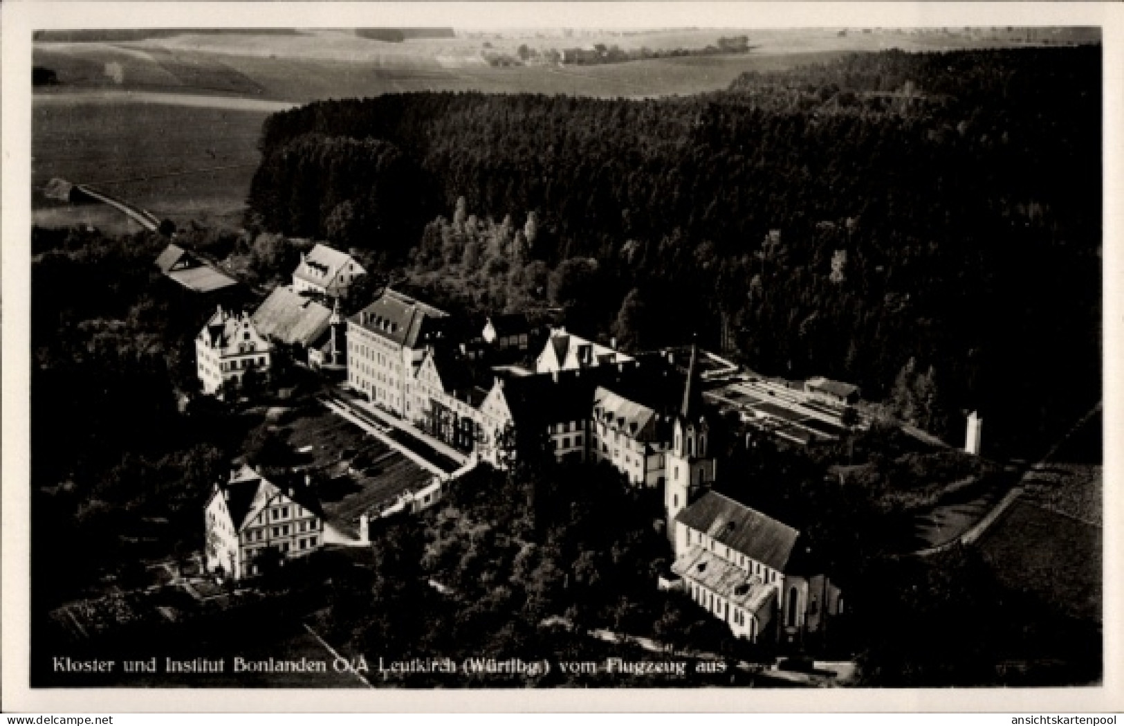 CPA Bonlanden Filderstadt in Württemberg, Kloster und Institut Bonlanden, Fliegeraufnahme