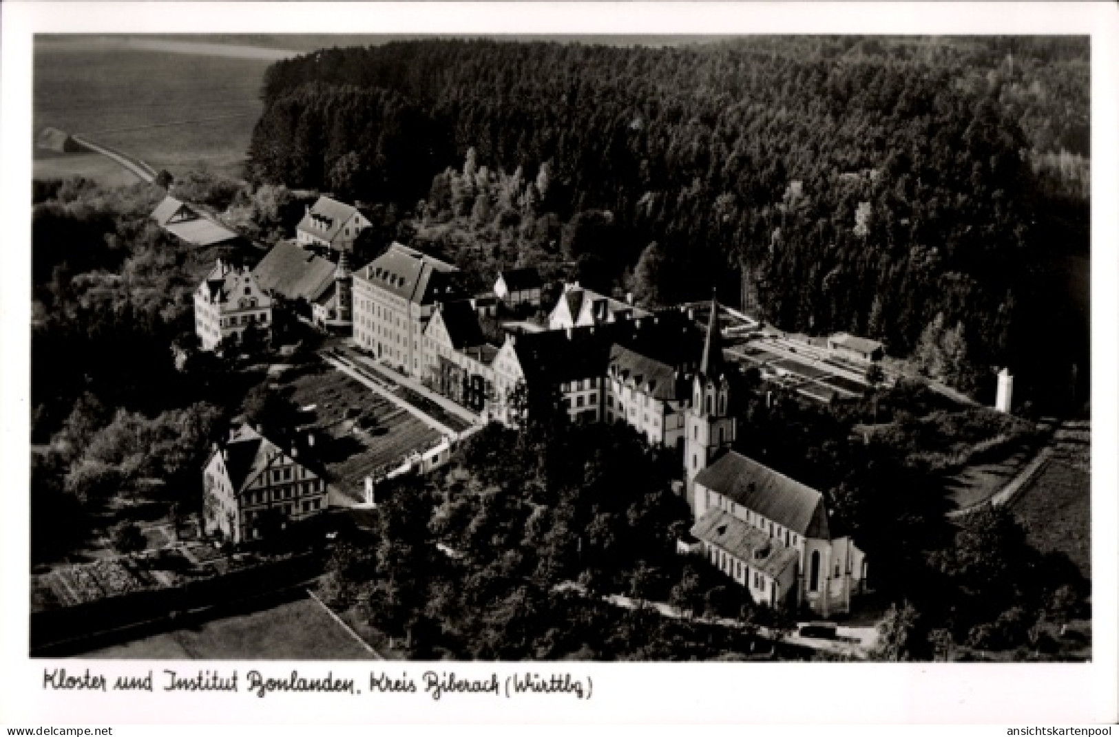 CPA Bonlanden Filderstadt in Württemberg, Kloster und Institut Bonlanden, Luftbild