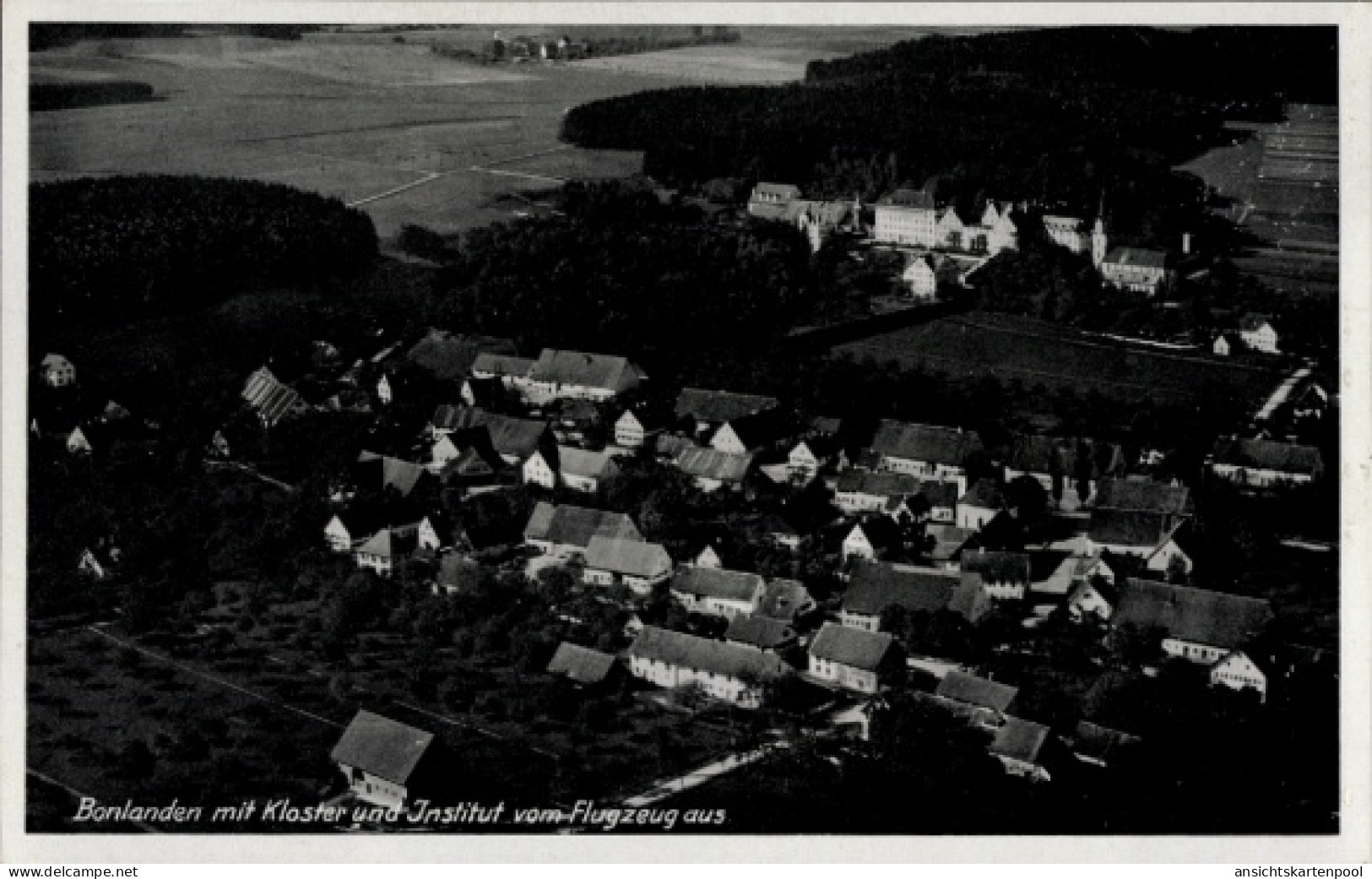 CPA Bonlanden Filderstadt in Württemberg, Luftaufnahme von Kloster und Institut