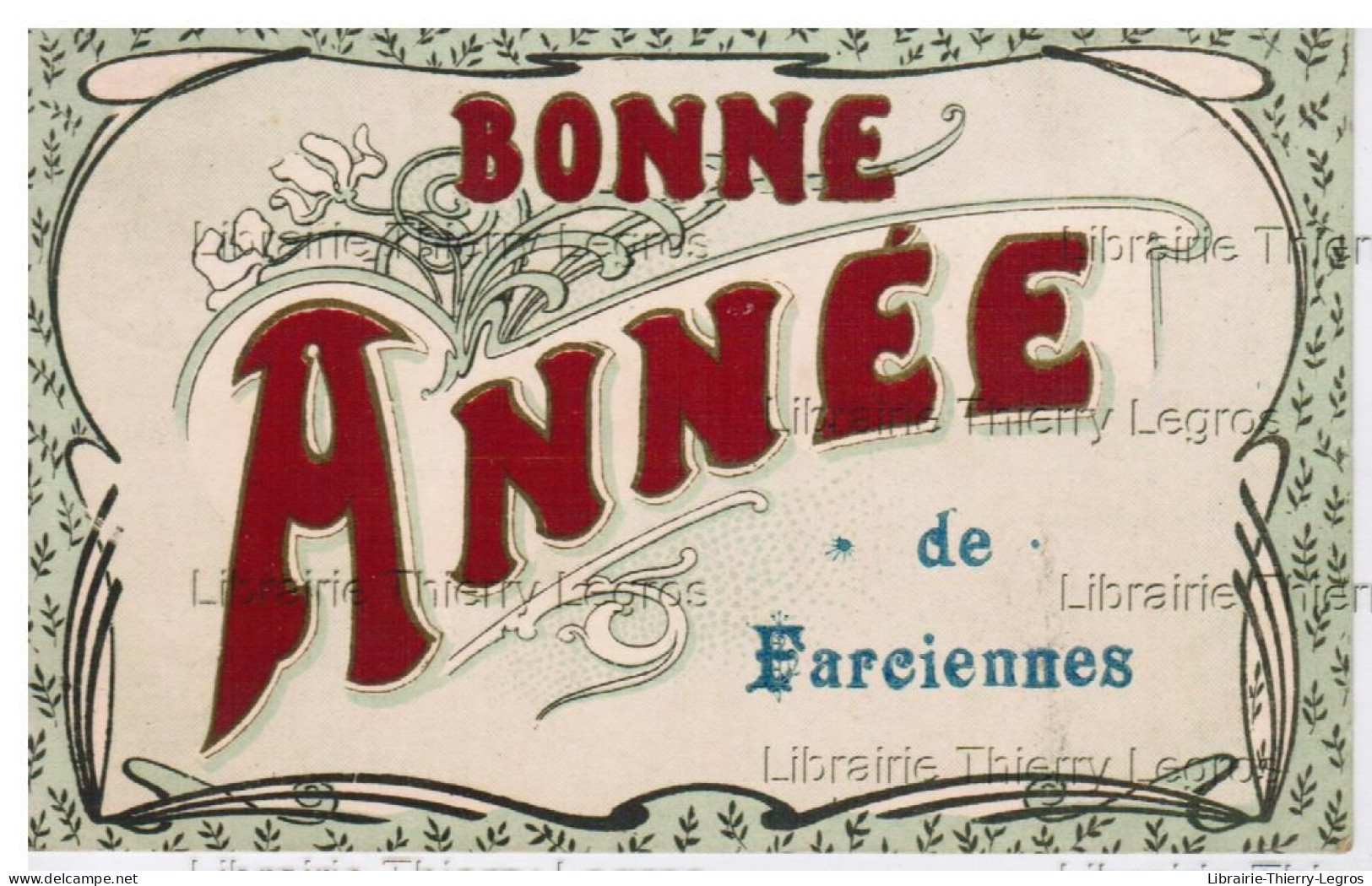 CPA   Bonne année de Farciennes        velours