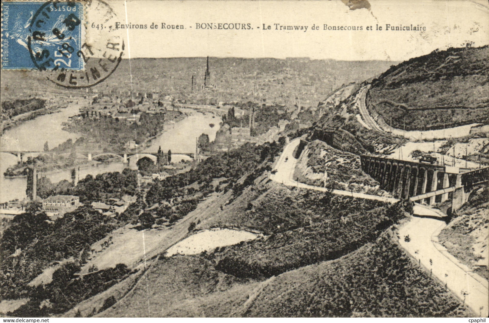 CPA Bonsecours Le Tramway de Bonsecours et le Fuaiculaire