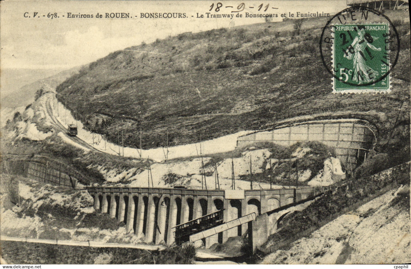 CPA Bonsecours Le Tramway de Bonsecours et le Funiculaire