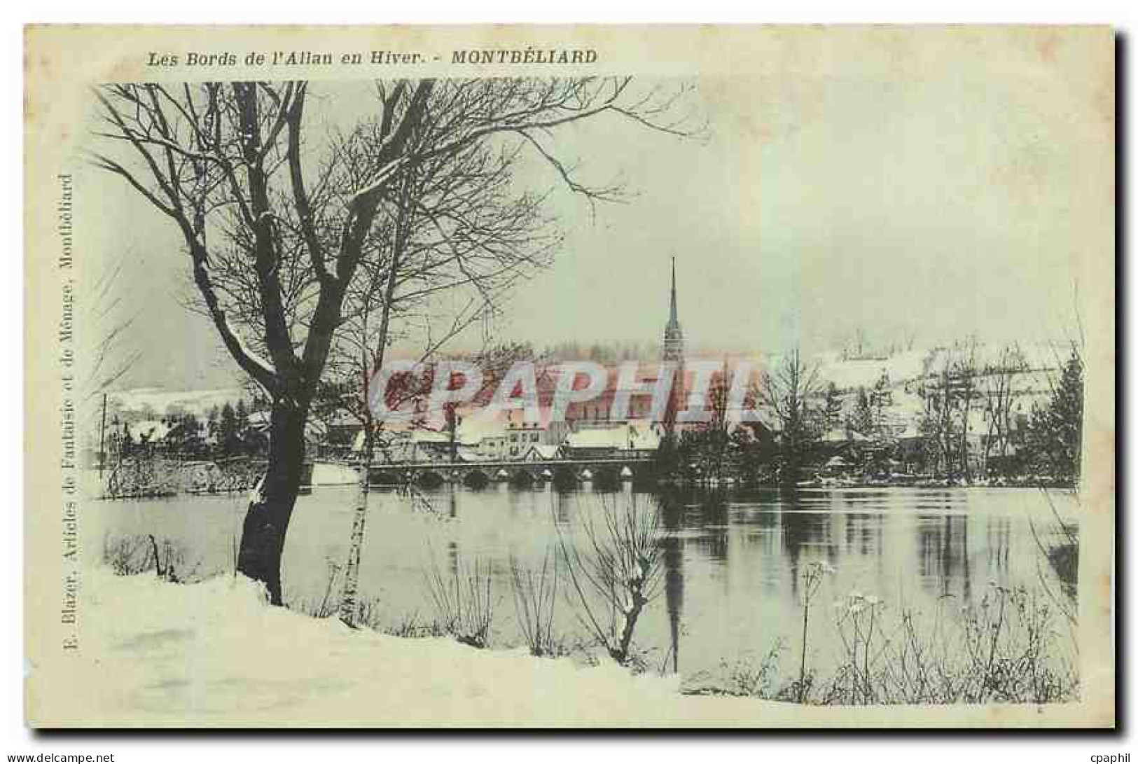 CPA Bords de l'Allau en Hiver Montbeliard