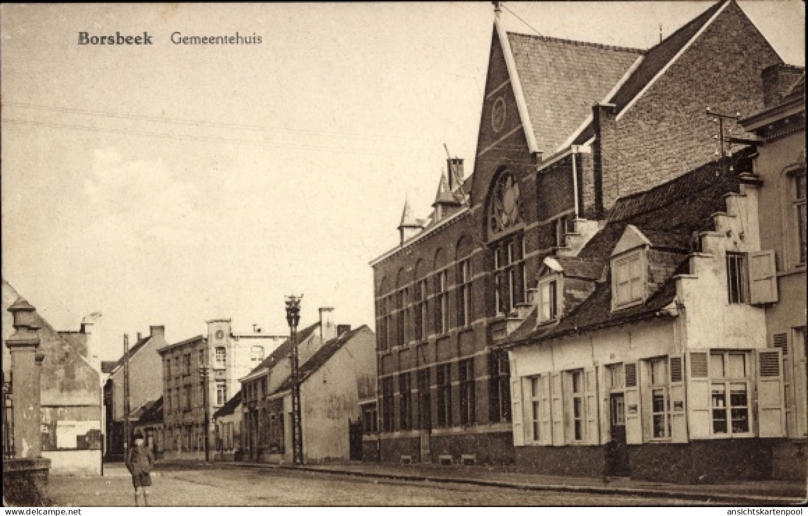 CPA Borsbeek Flandern Antwerpen, Rathaus