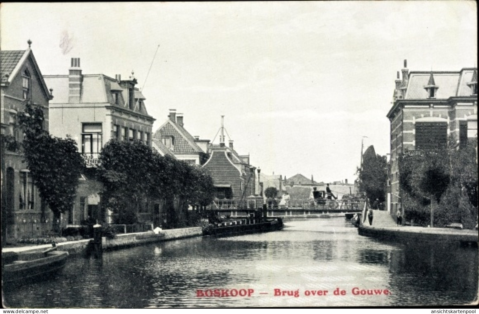 CPA Boskoop Alphen aan den Rijn Südholland Niederlande, Brug over de Gouwe