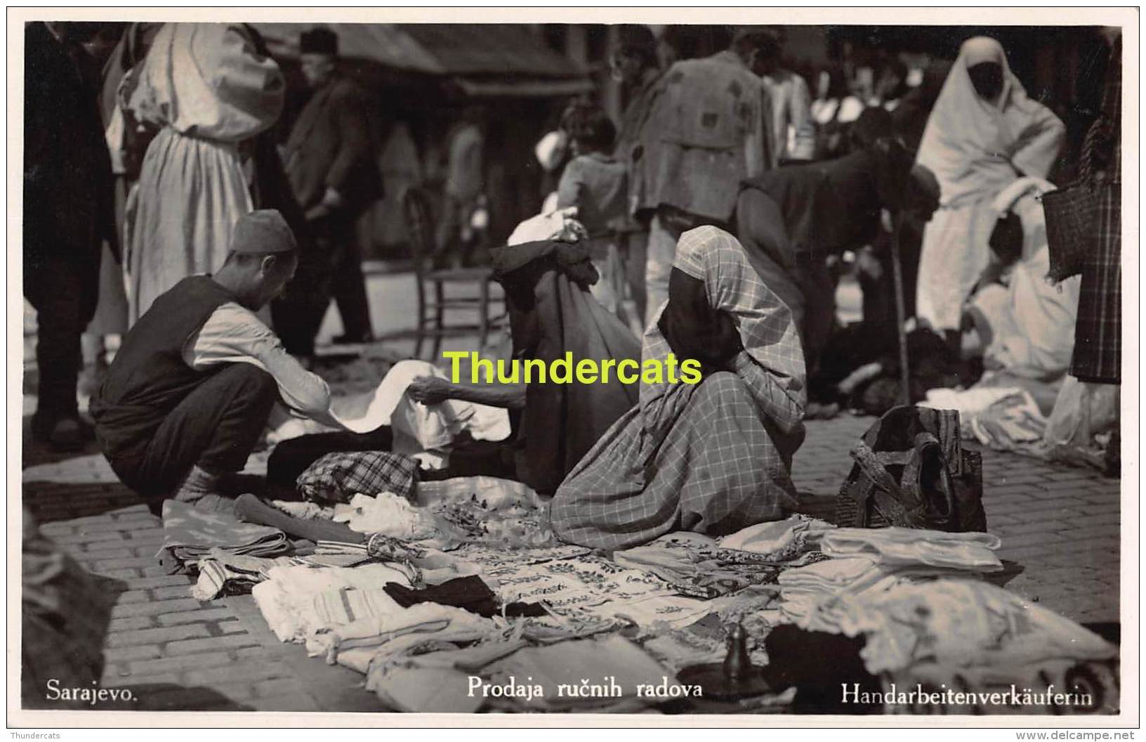 CPA BOSNIE CARTE DE PHOTO SARAJEVO PRODAJA RUCNIH RADOVA