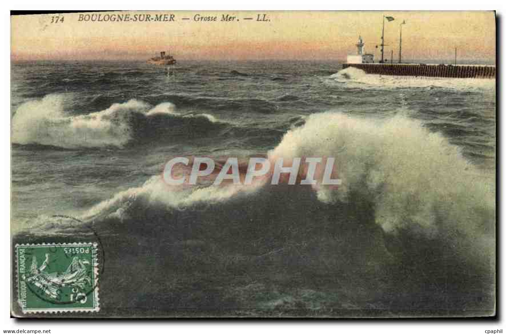 CPA Boulogne Sur Mer Grosse Mer
