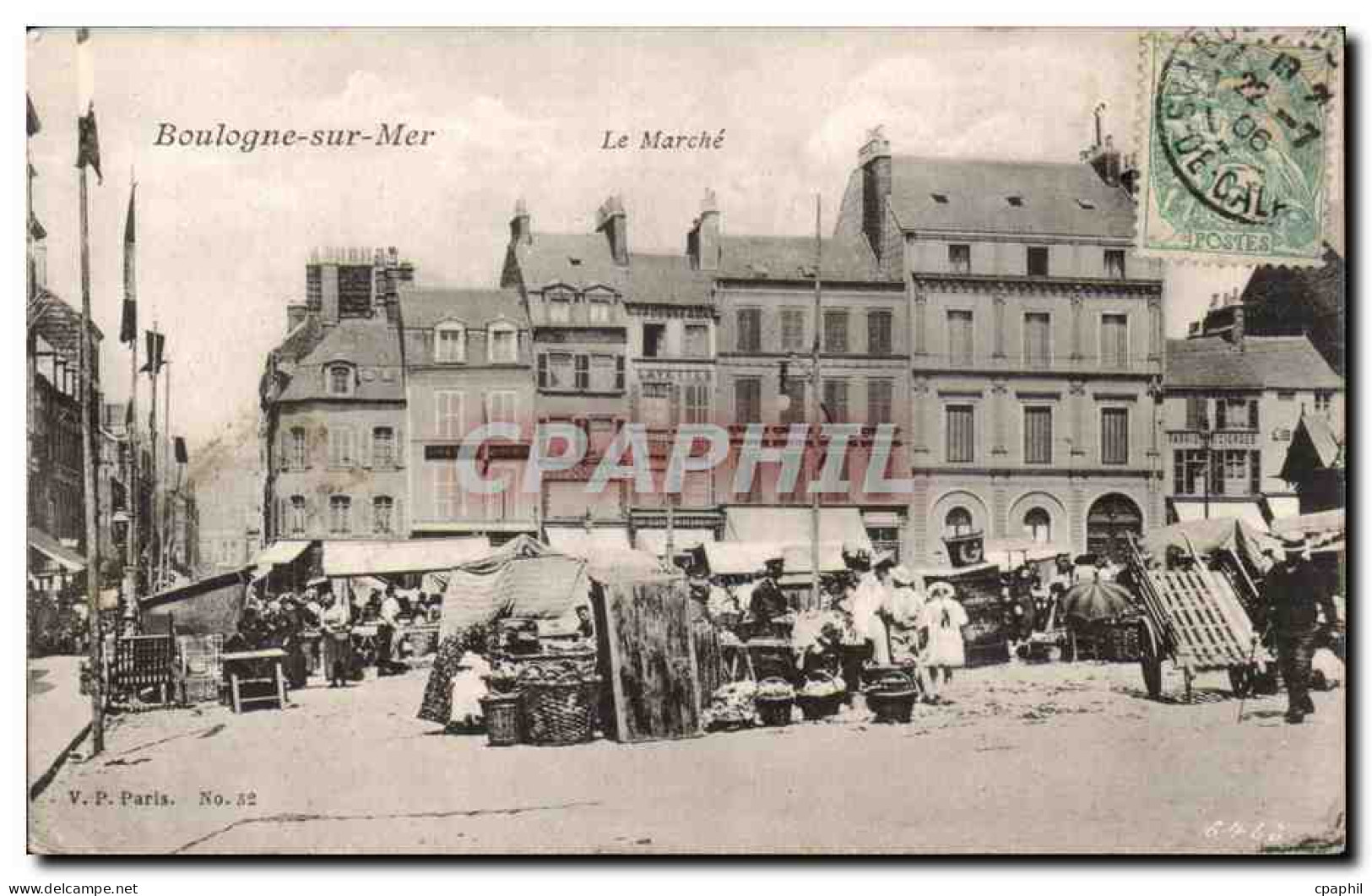 CPA Boulogne sur Mer Le marche