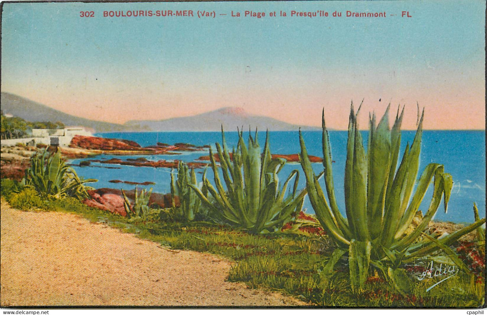 CPA Boulouris sur mer Var la plage et la Presqu'ile du Drammont