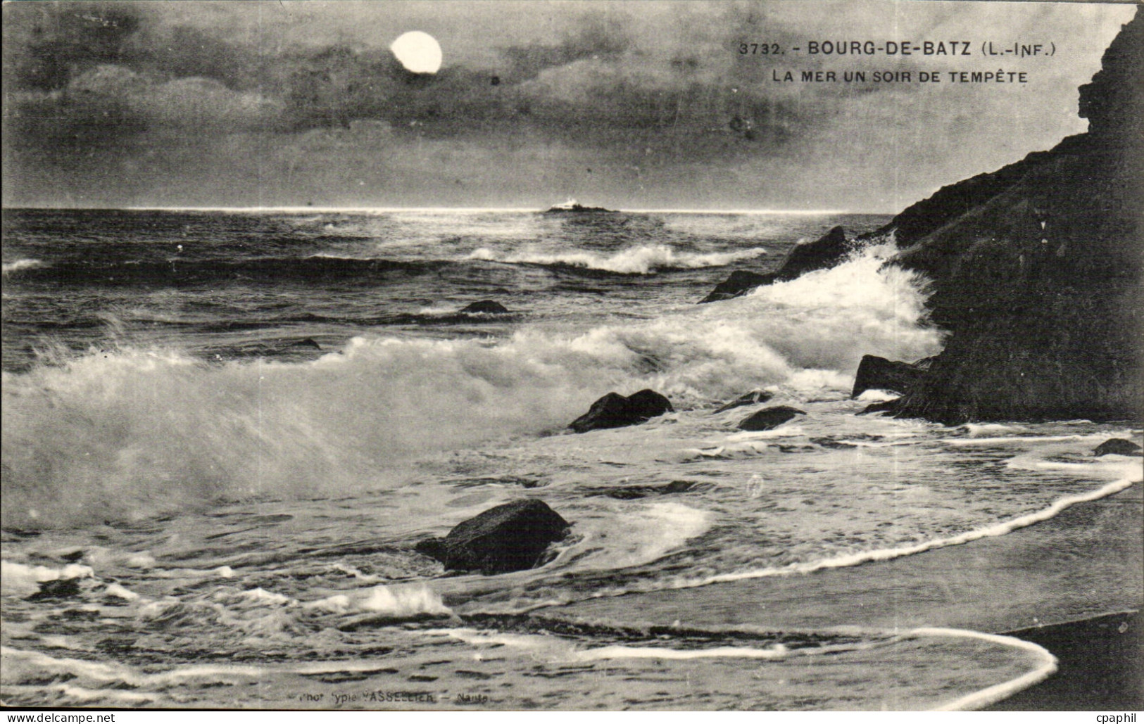 CPA Bourg de Batz La mer un soir de tempete