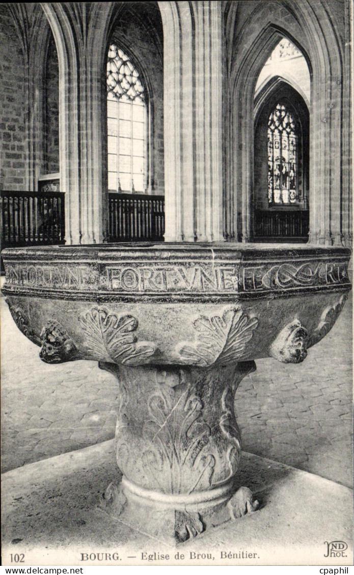 CPA Bourg Eglise de Brou Benitier