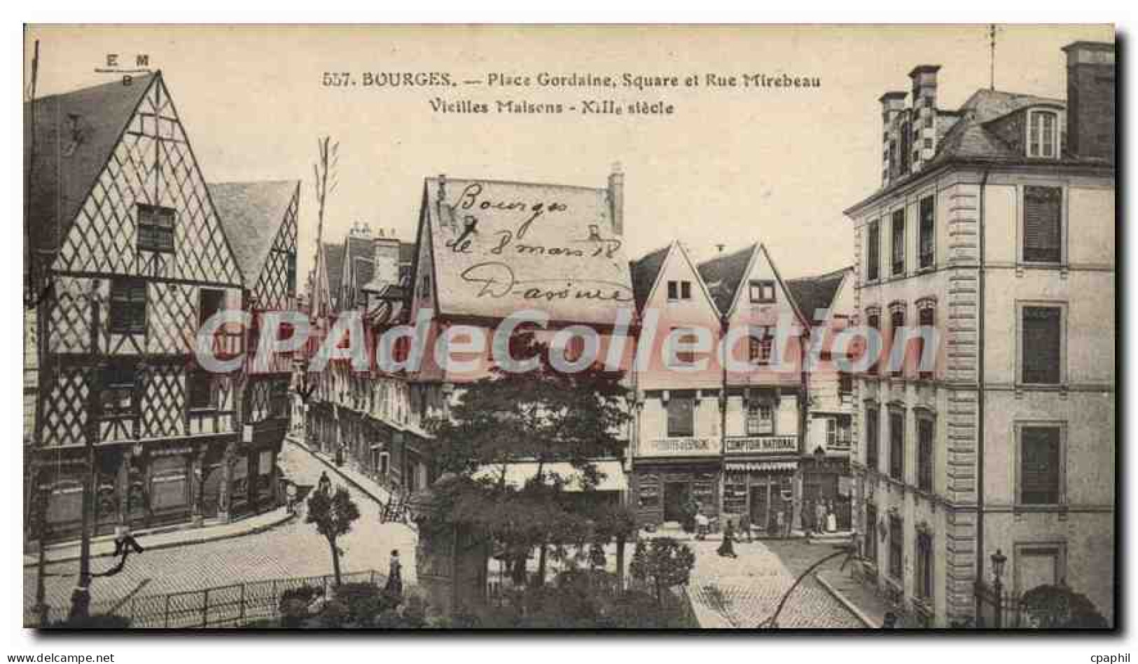 CPA BOURGES place Gordaine Mirebeau