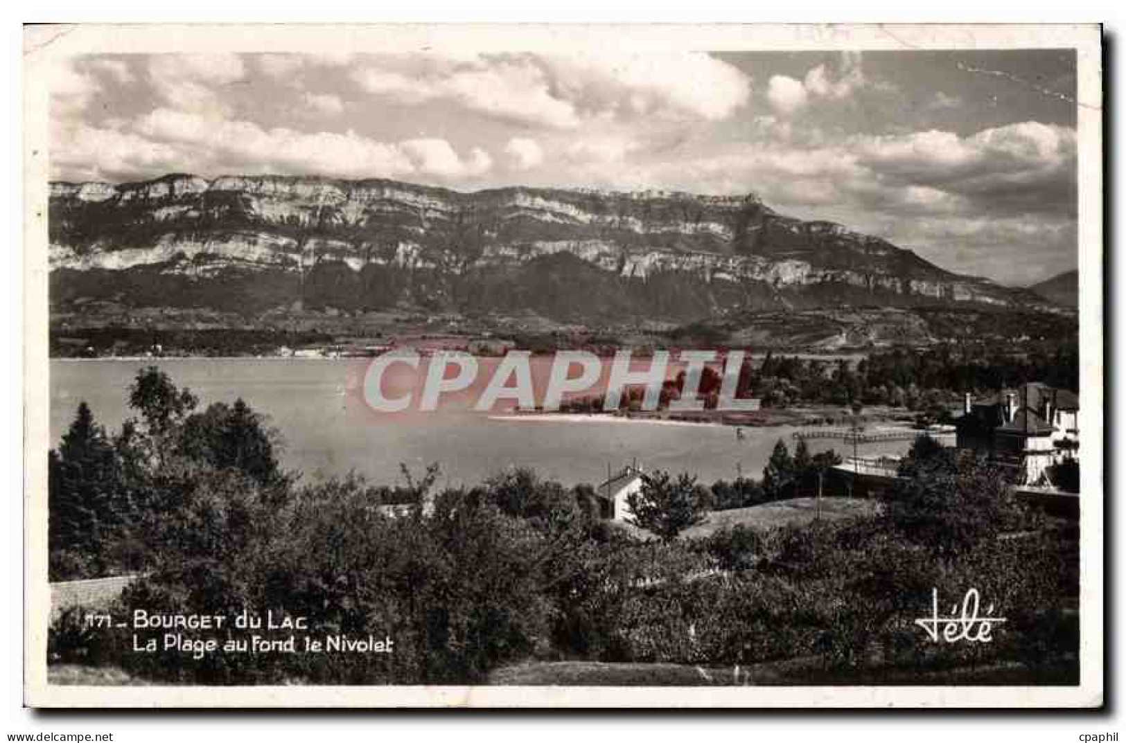 CPA Bourget du Lac La Plage au fond le Nivolet