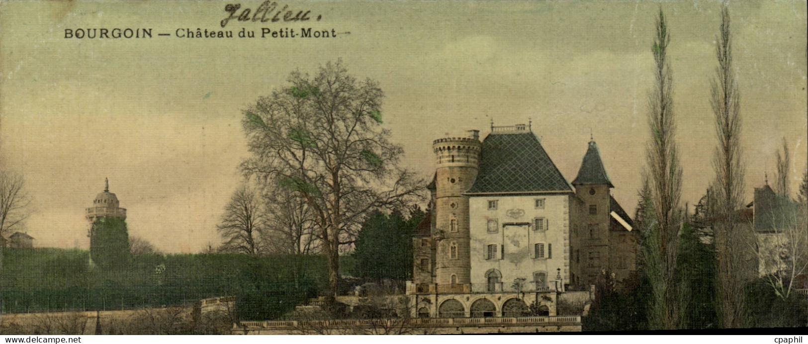 CPA Bourgoin Chateau du petit Mont (carte toilee)