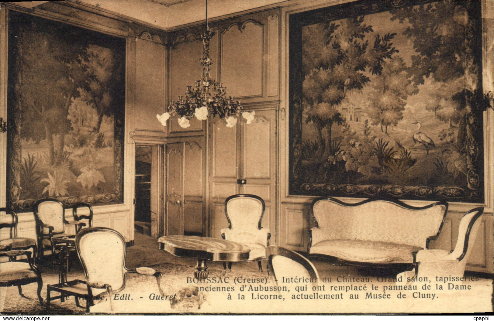 CPA Boussac Interieur Du Chateau Grand Salon
