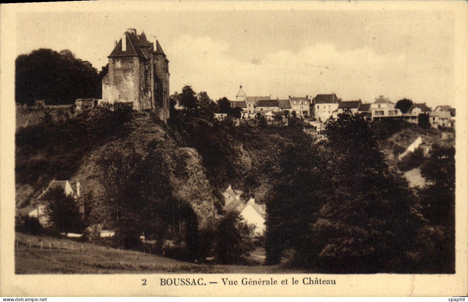 CPA Boussac Vue Generale Et Le Chateau