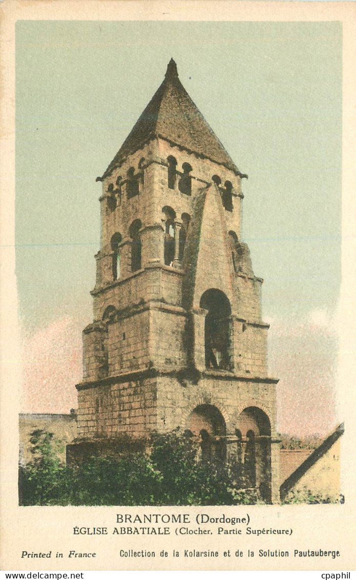 CPA Brantome (Dordogne) Eglise Abbatiale (Clocher Partie Superieure)
