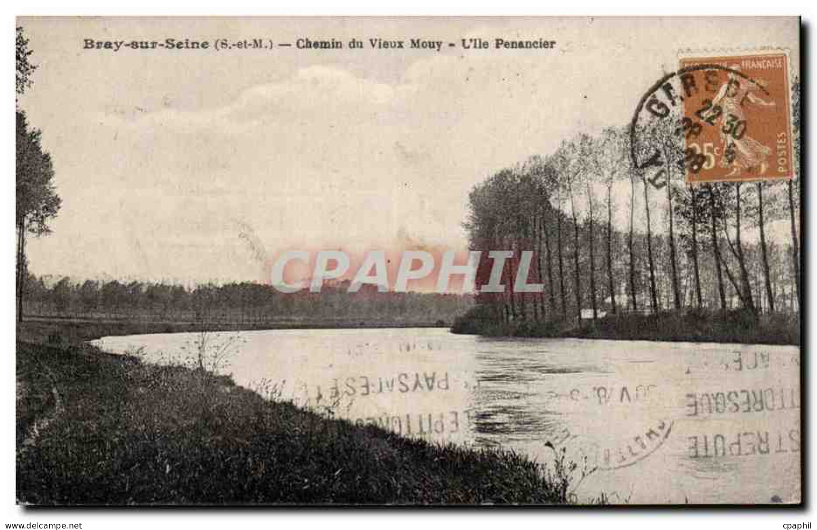 CPA Bray sur Seine Chemin du vieux Mouy L ile penancier