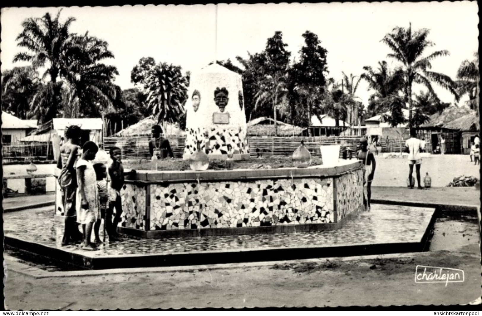 CPA Brazzaville Französisch-Kongo, Bacongo-Brunnen