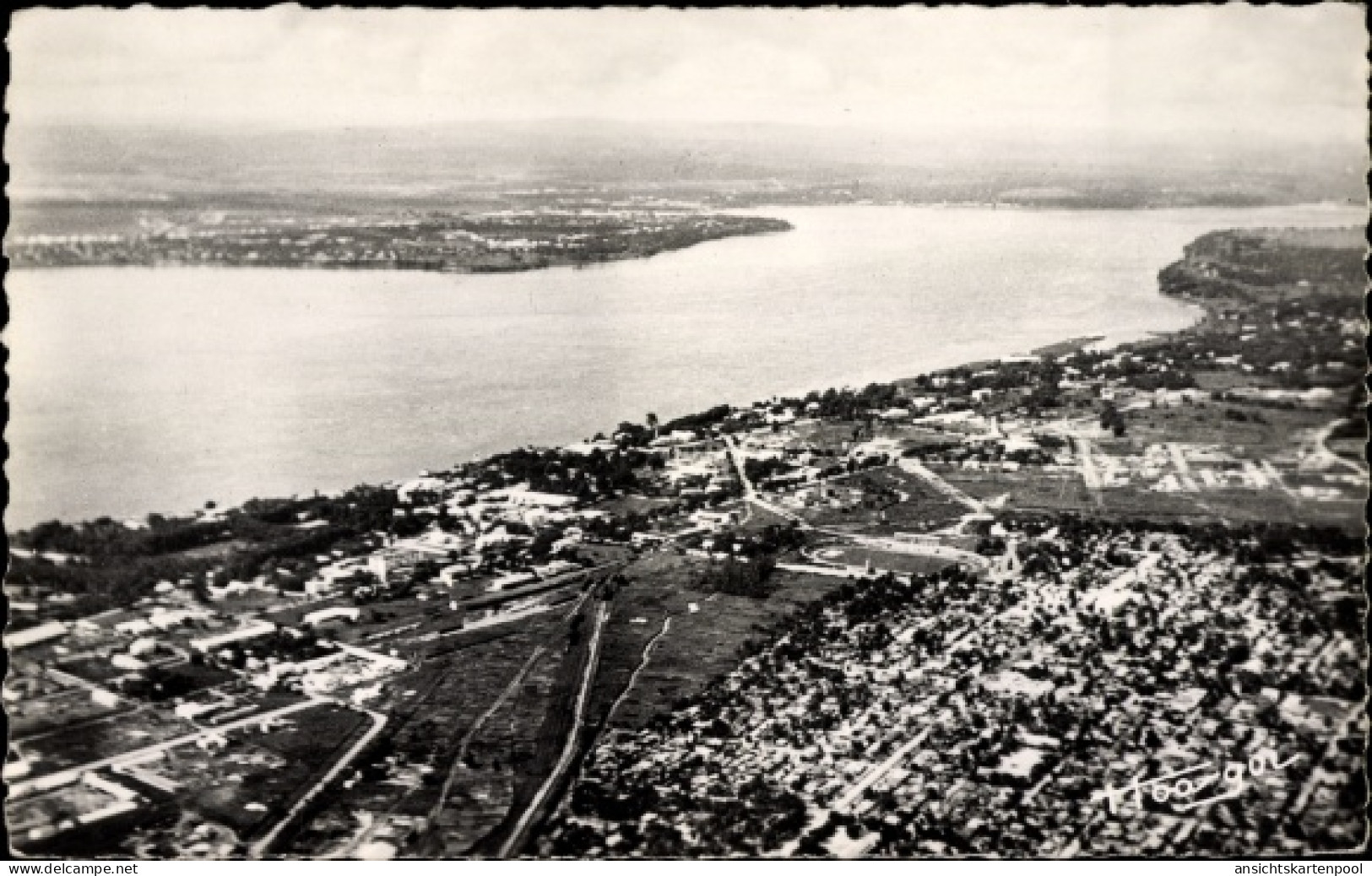 CPA Brazzaville Französisch Kongo, Fliegeraufnahme