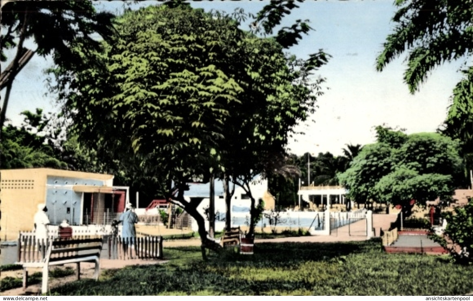 CPA Brazzaville Französisch Kongo, Schwimmbad