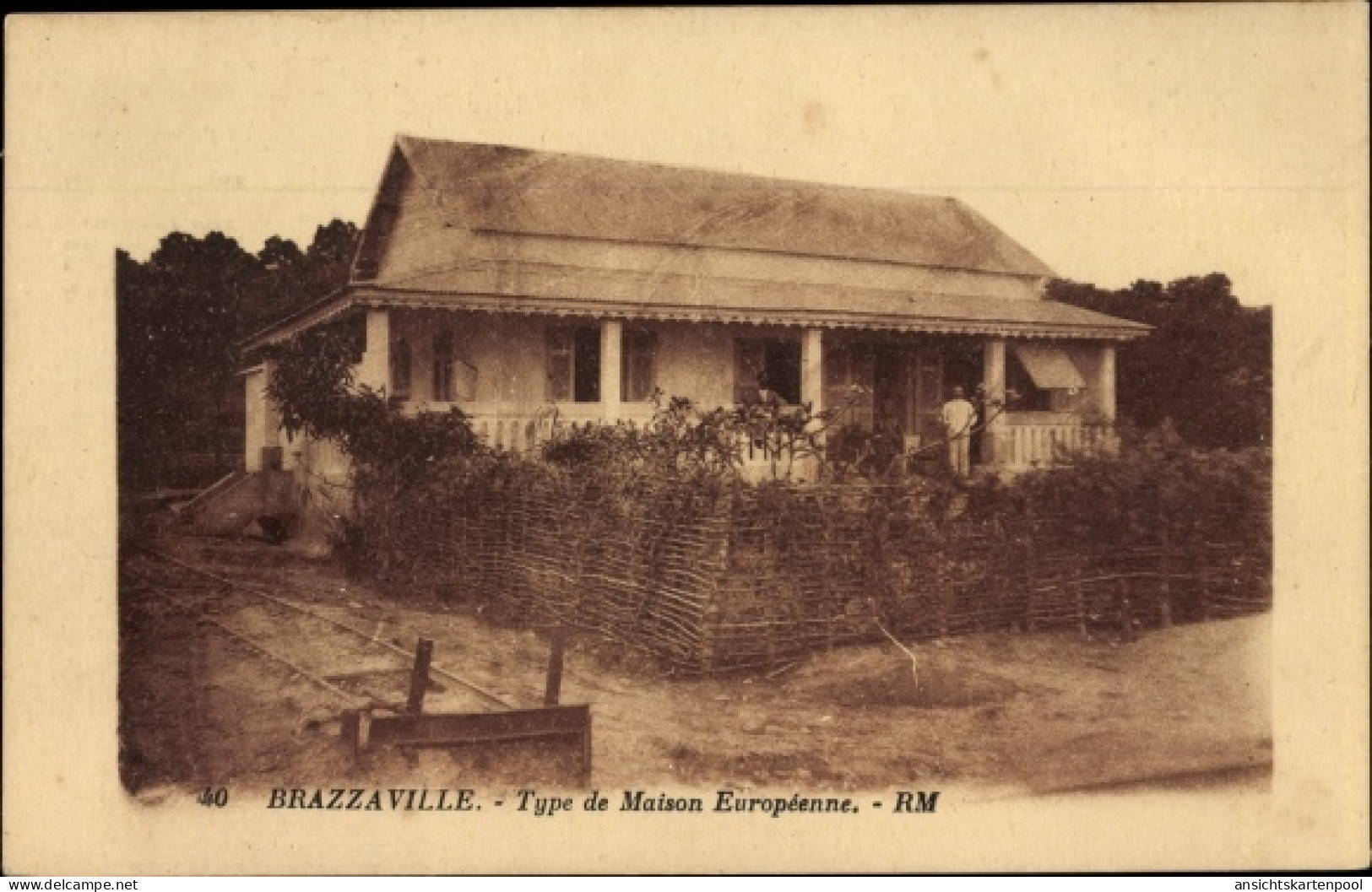 CPA Brazzaville Französisch Kongo, Type de Maison Europeenne