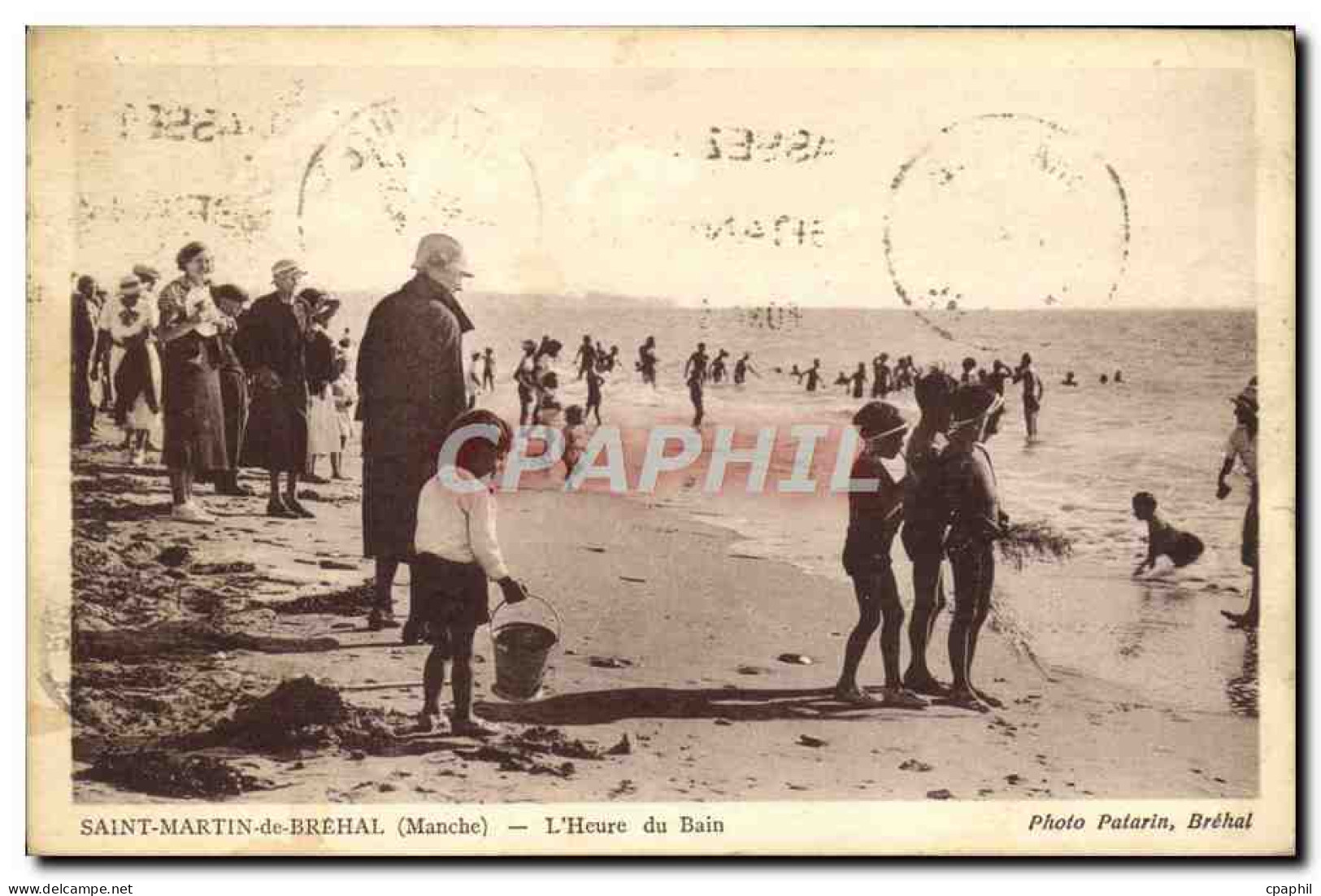 CPA Brehal Saint Martin L'Heure du Bain