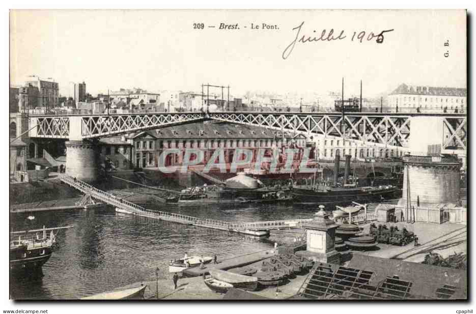 CPA Brest Le pont (bateau)
