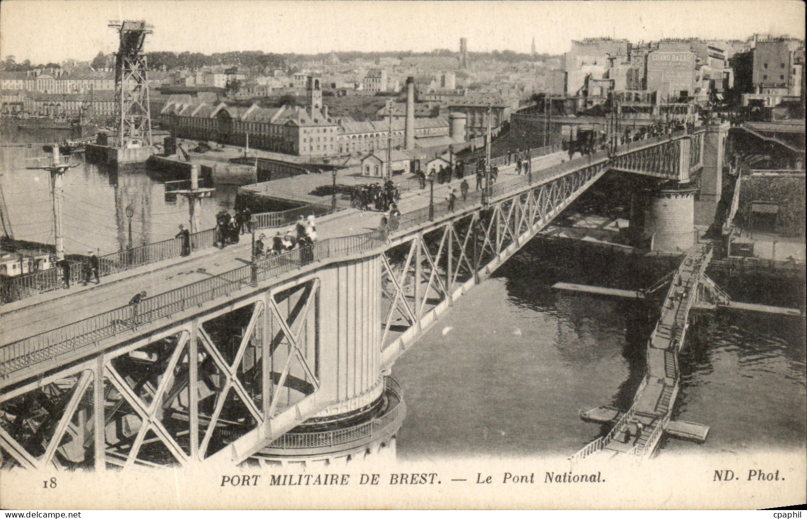 CPA Brest Port Militaire De brest Le pont National