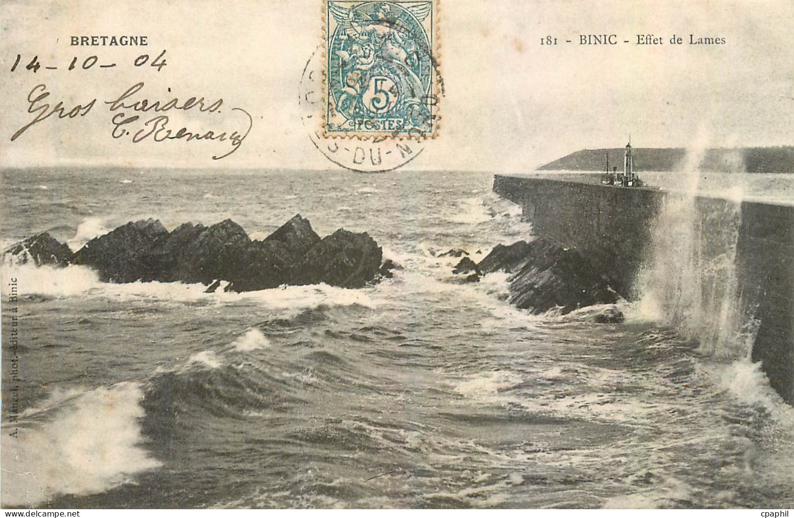 CPA Bretagne Binic Effet de Lames