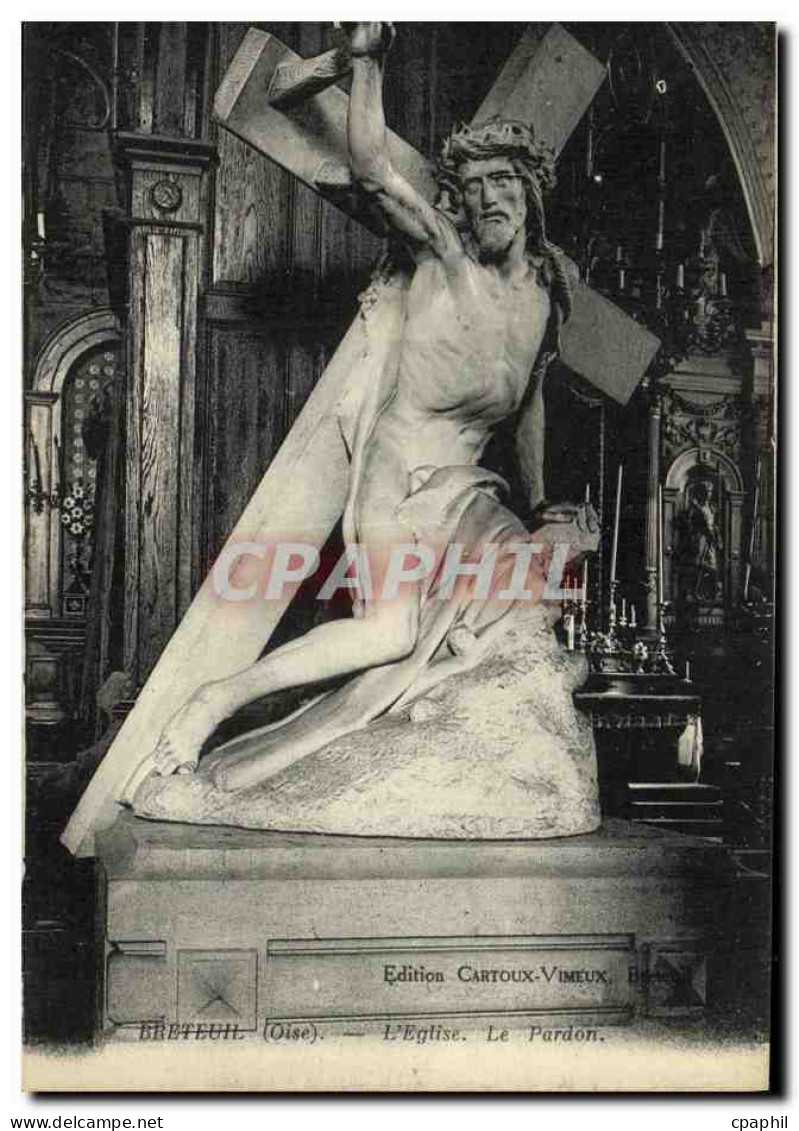 CPA Breteuil L Eglise Le Pardon Christ