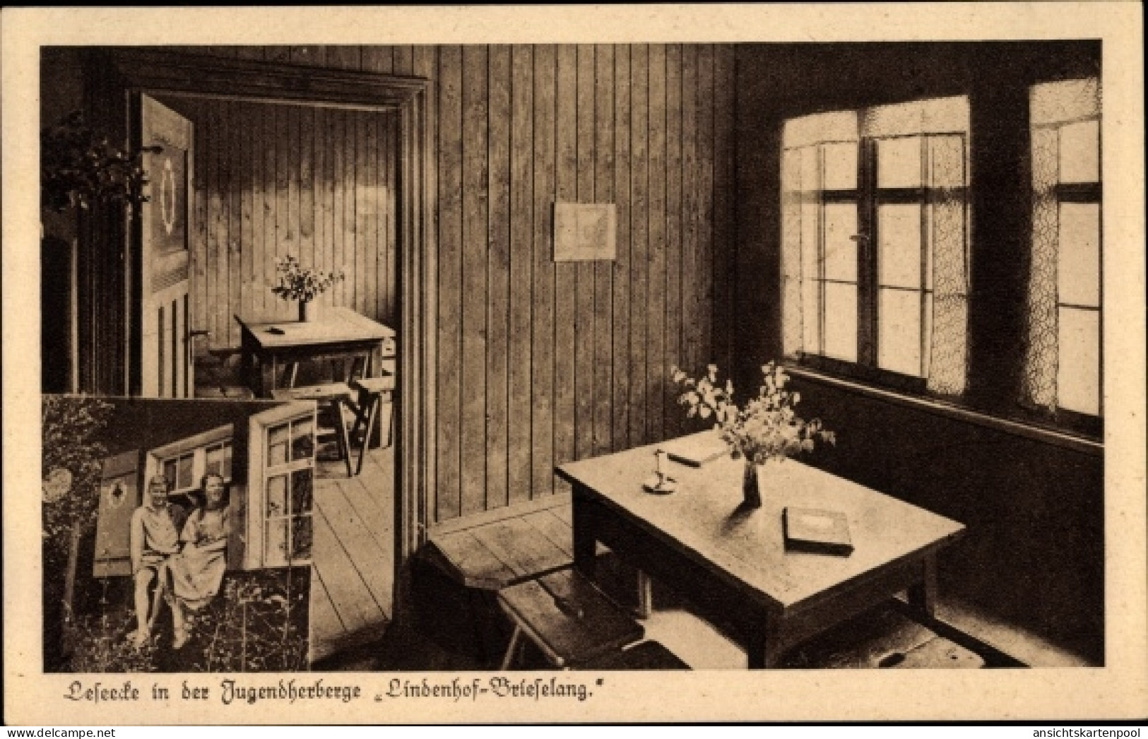 CPA Brieselang im Havelland, Jugendherberge, Lindenhof, Leseecke