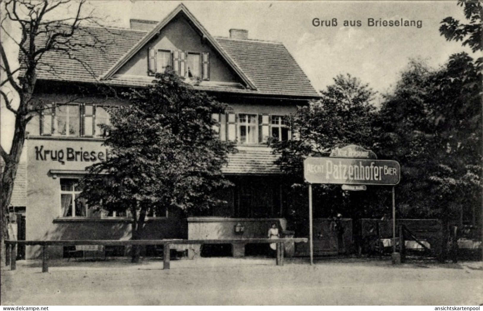 CPA Brieselang im Havelland, Krug Brieselang, Aecht Patzenhofer Bier