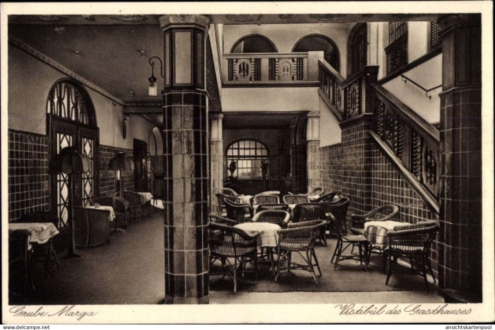 CPA Brieske Senftenberg Niederlausitz, Grube Marga, Vestibul des Gasthauses