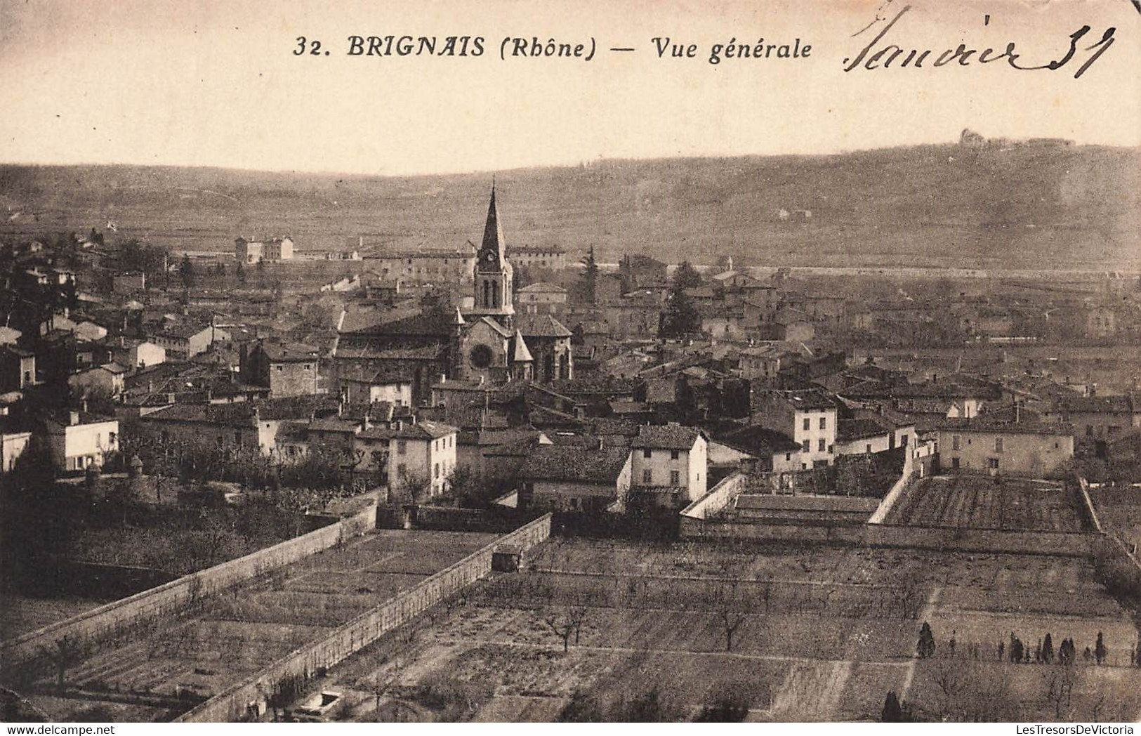 CPA brignais - vue generale
