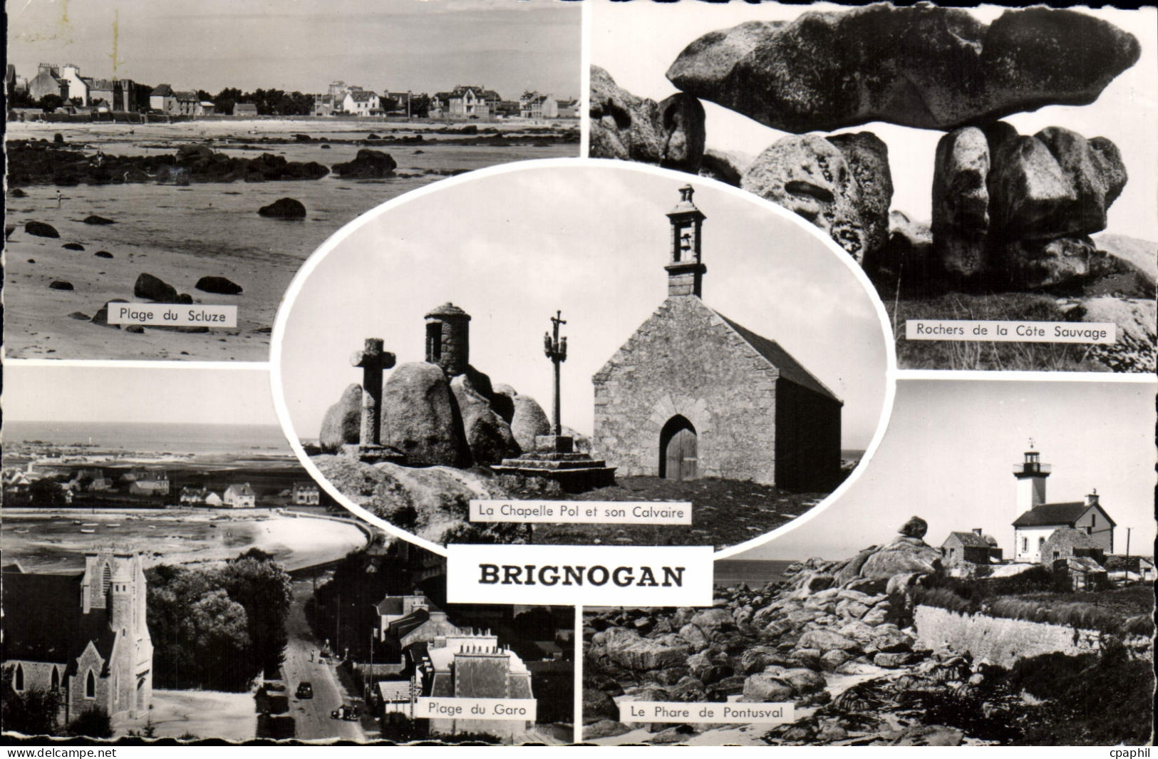 CPA Brignogan Le Phare De Pontusval plage de Scluze plage du Garo