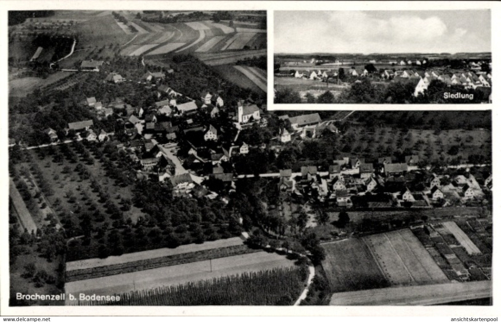 CPA Brochenzell Meckenbeuren in Oberschwaben Württemberg, Fliegeraufnahme, Siedlung