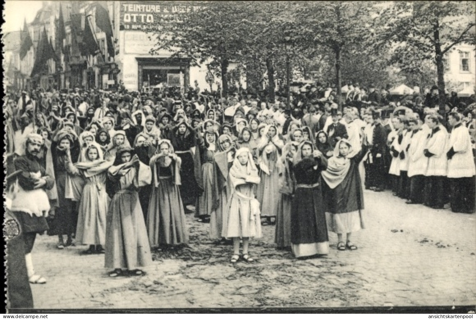 CPA Bruges Westflandern, Processie van't Heilig Bloed, Mannen en vrouwen van Bethleem zingen