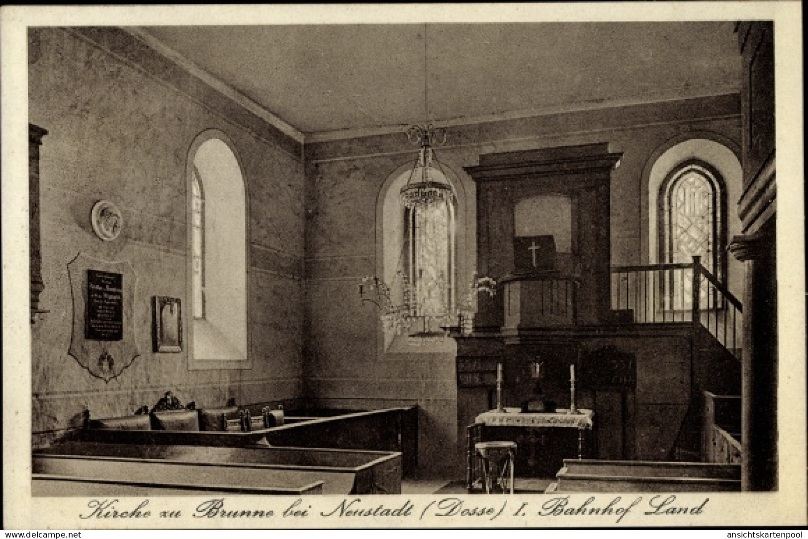 CPA Brunne Fehrbellin im Kreis Ruppin, Kirche, Innenansicht