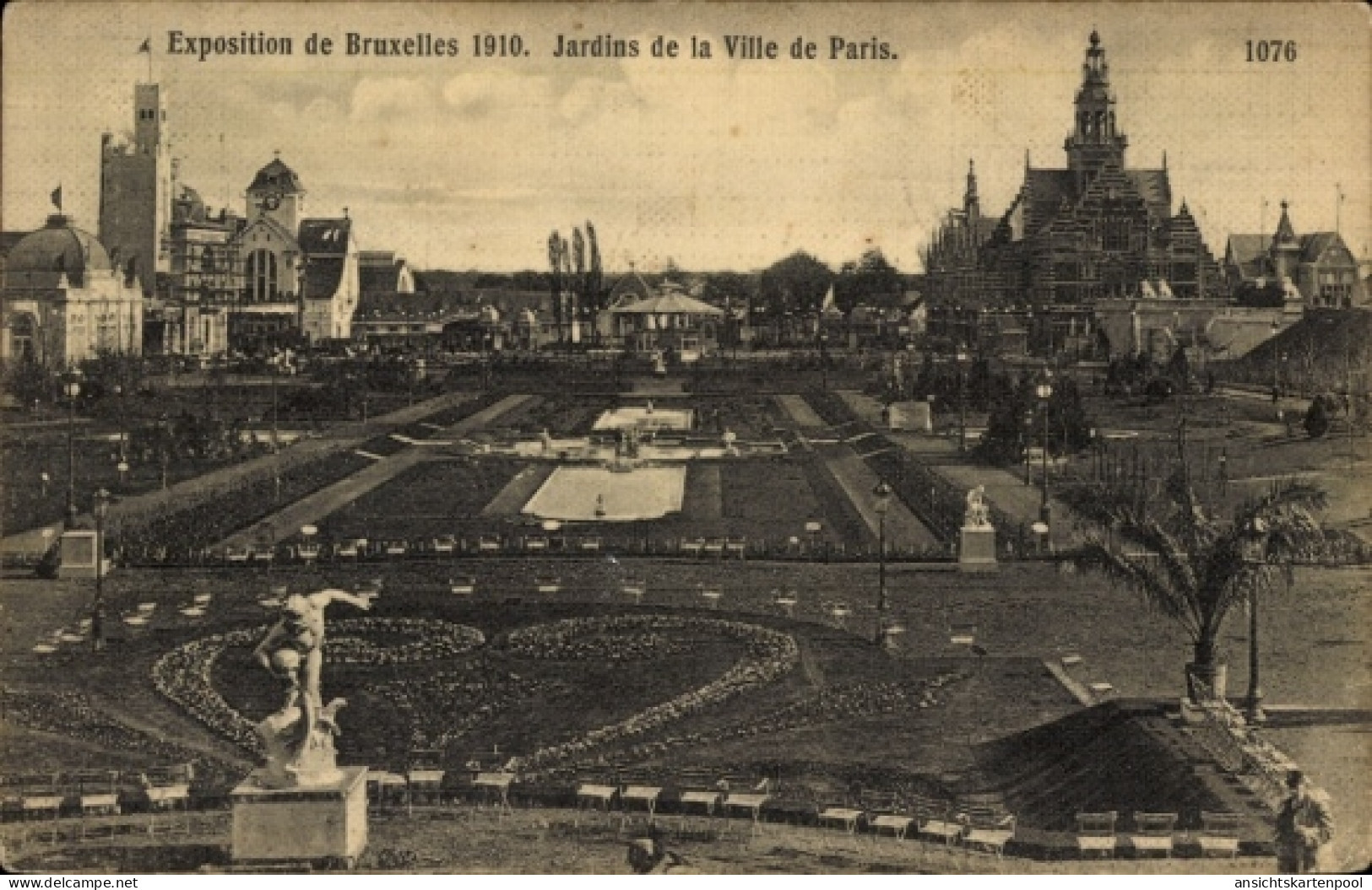 CPA Brüssel Brüssel, Brüsseler Ausstellung 1910, Gärten der Stadt Paris