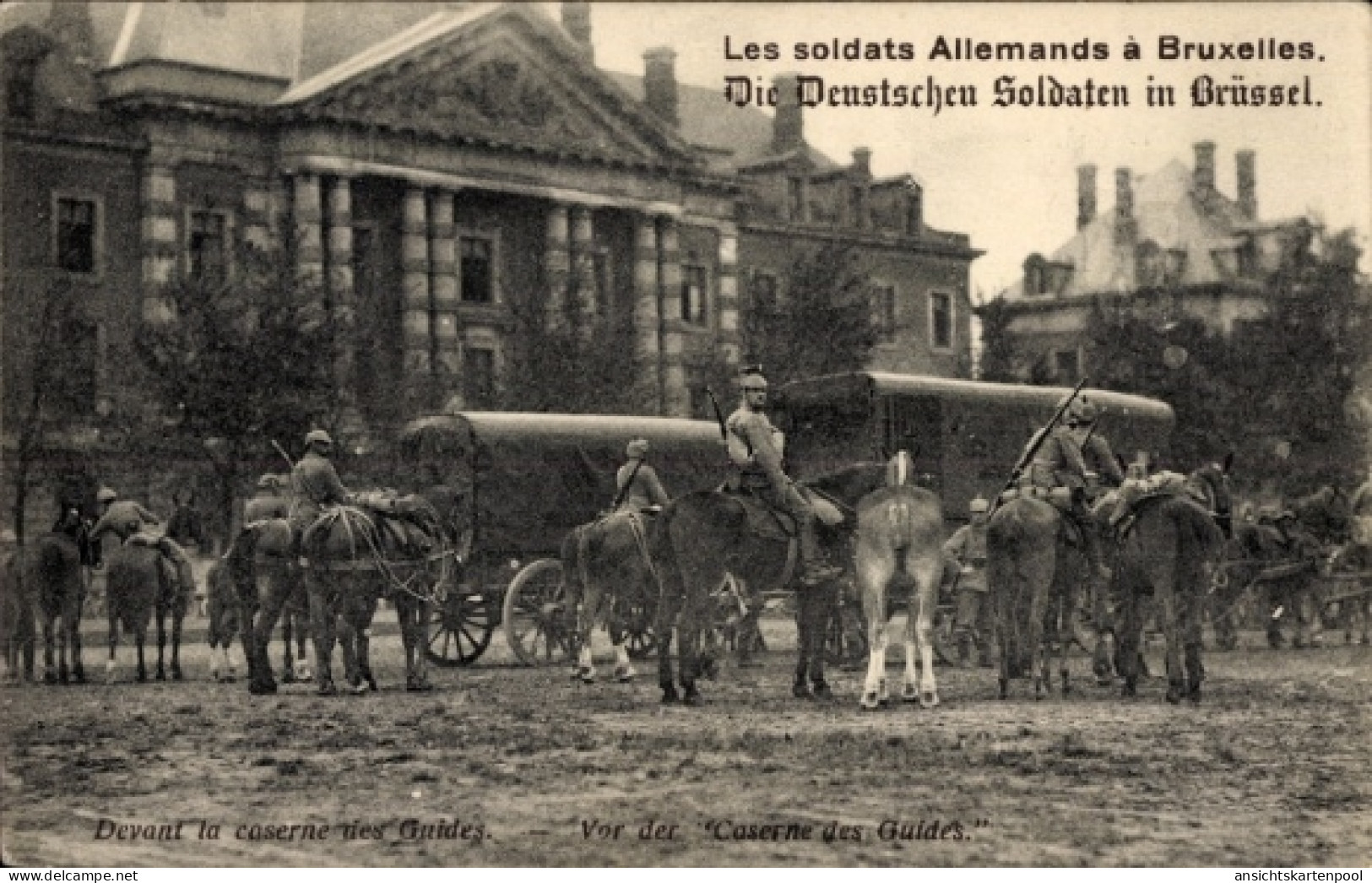 CPA Brüssel Brüssel, Deutsche Soldaten in der Stadt