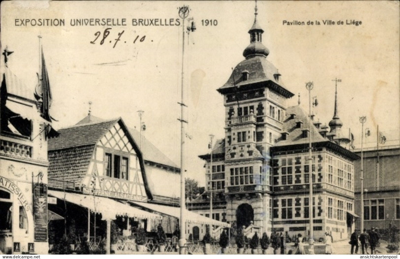 CPA Brüssel Brüssel, Expo 1910, Pavillon der Stadt Lüttich