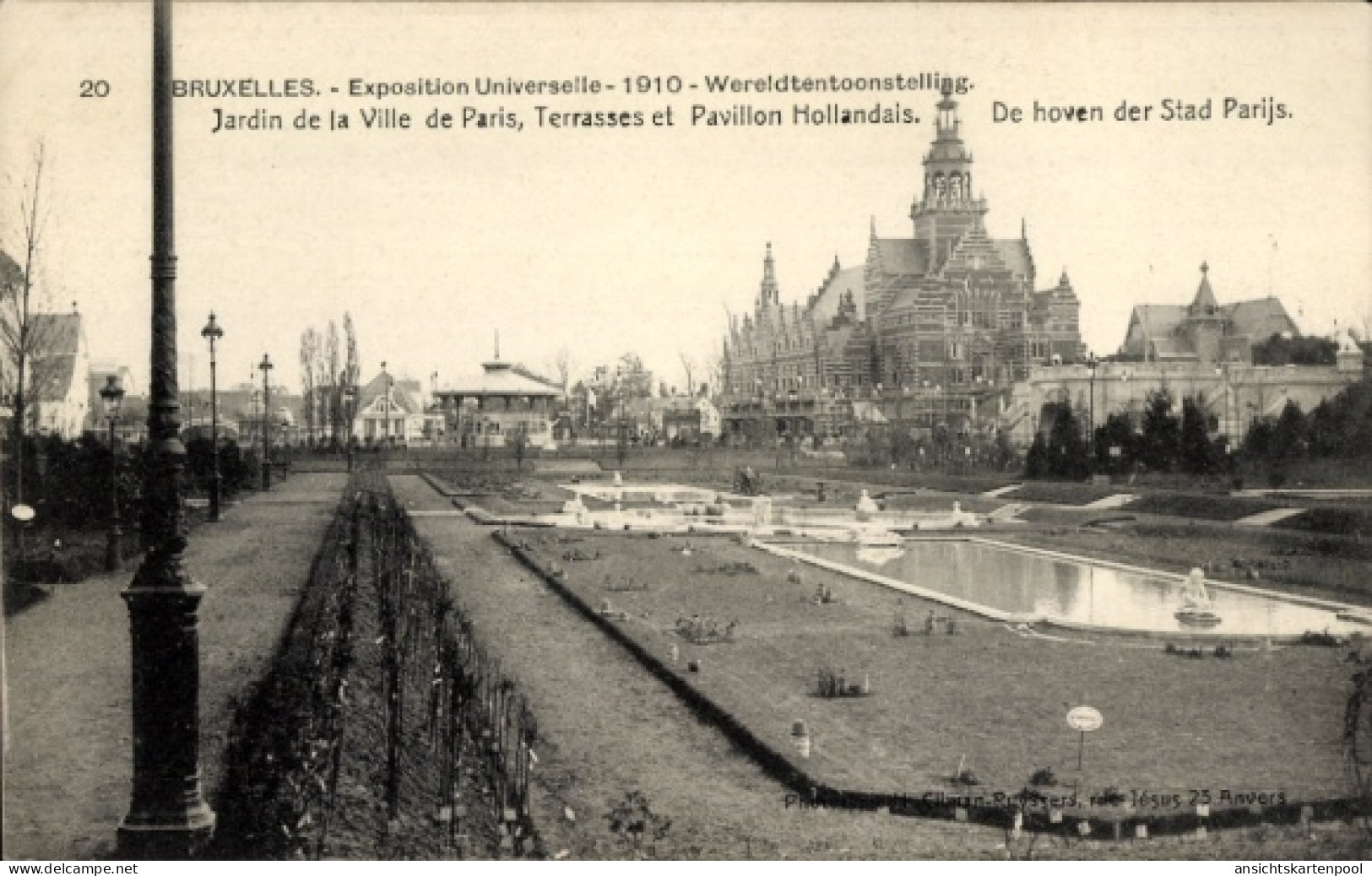 CPA Brüssel Brüssel, Weltausstellung 1910, Garten der Stadt Paris, Terrassen