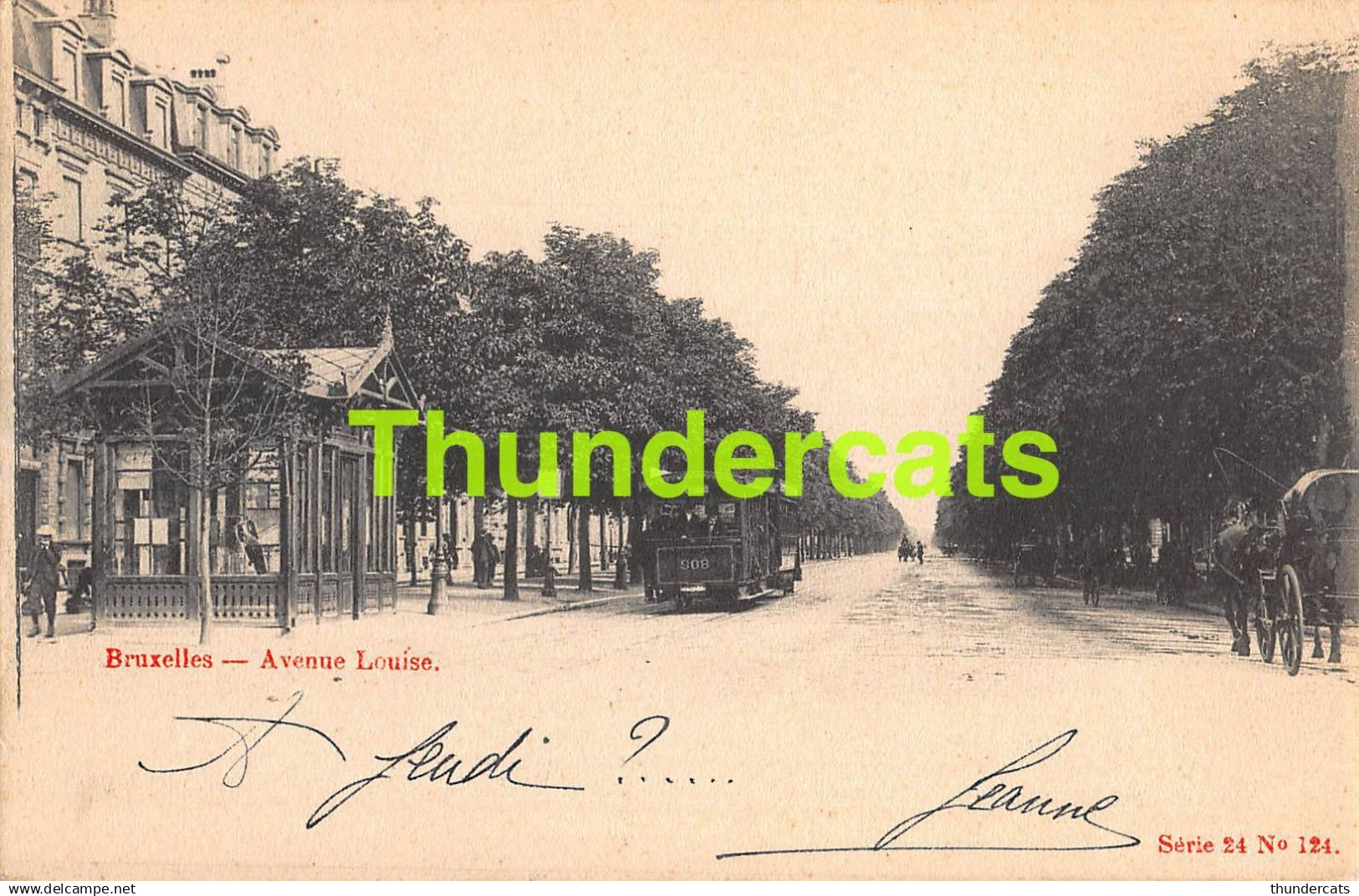 CPA BRUXELLES AVENUE LOUISE TRAM